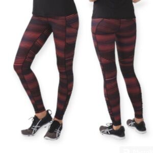 Lululemon Speed Tight lV Twisted Dune Alarming Black 6 Stripe